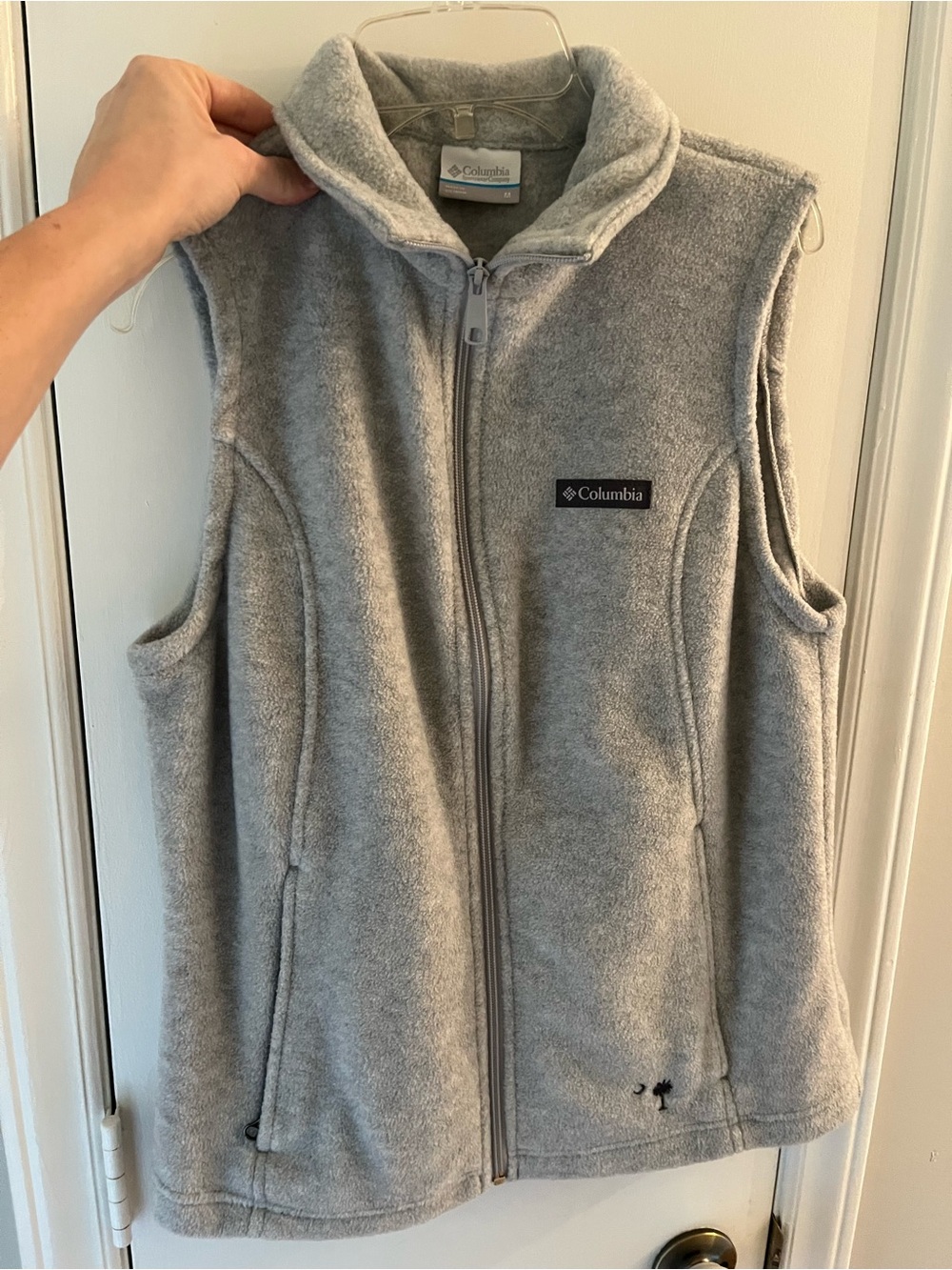 Columbia Gray Full-Zip Fleece Vest with South Carolina symbol